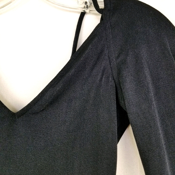 New Free People Don't Be Cross Black V-neck Long Sleeve Bodysuit Size XS - Picture 8 of 12